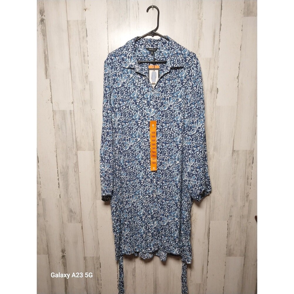 Well Worn XXL Blue Print Shirt Dress